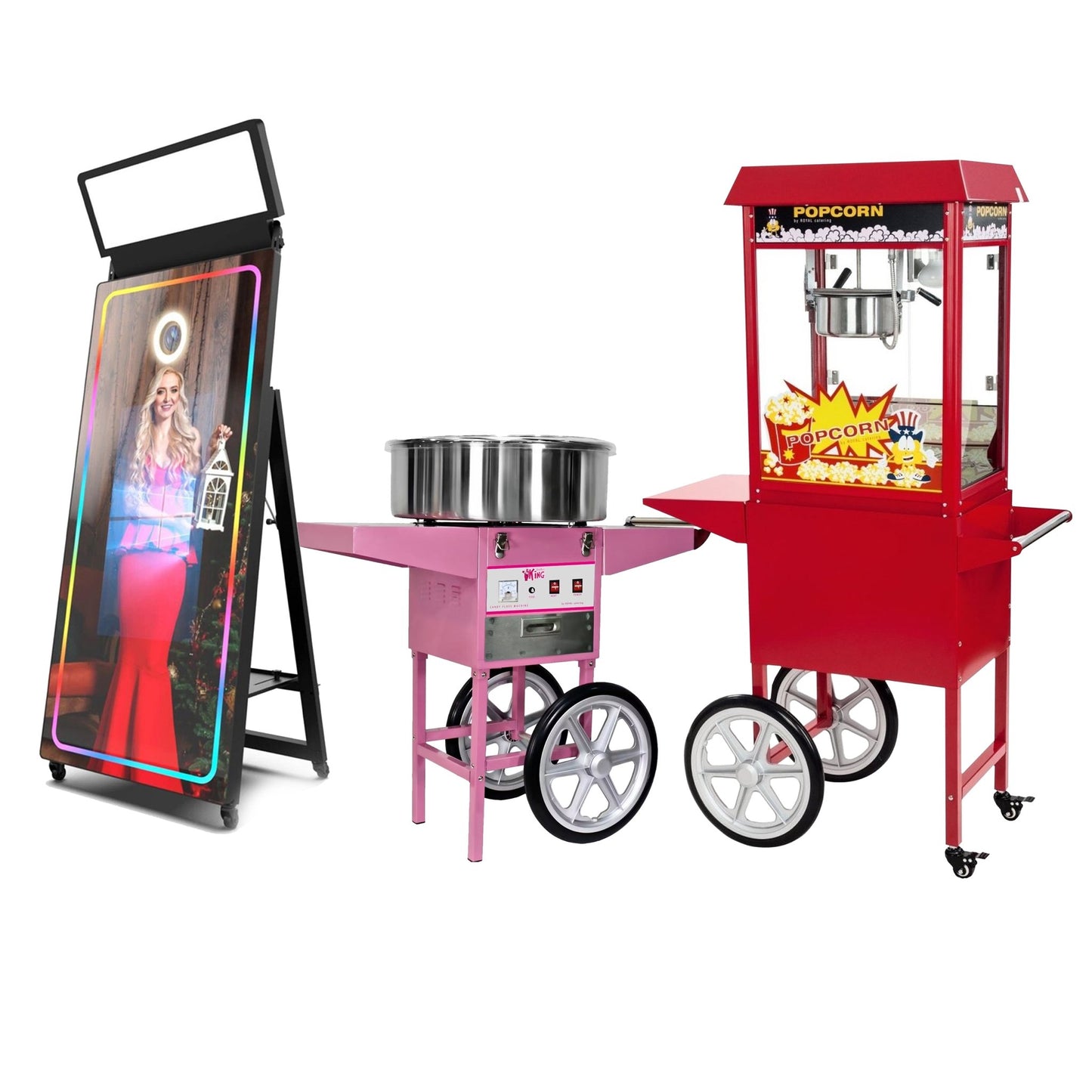 Boek de SUIKERSPIN + POPCORN + PHOTOBOOTH kortingsbundel - Fun Party Rentals