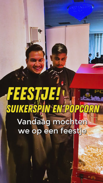 Boek de SUIKERSPIN + POPCORN kortingsbundel (3 uur) (incl. 2 personeelsleden)
